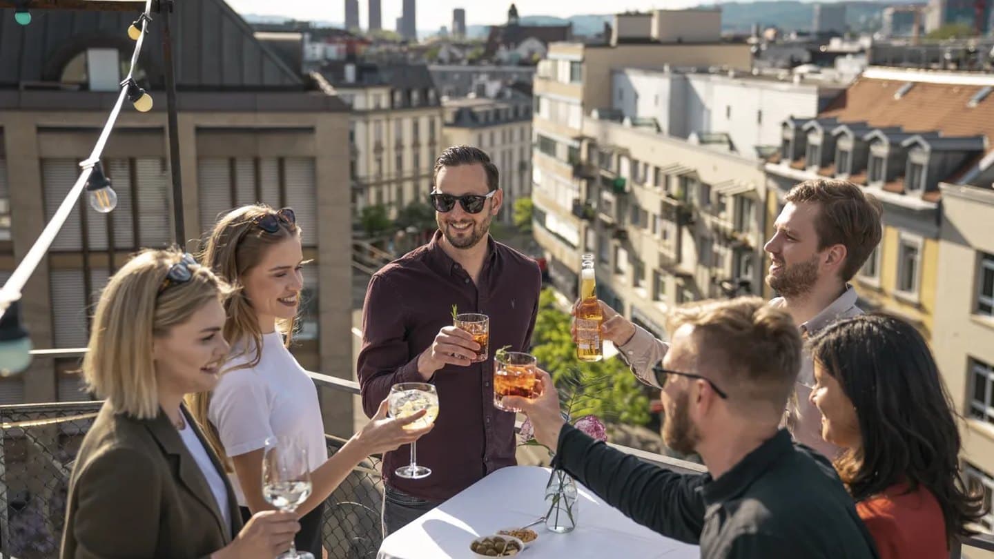 The roof terrace at Hotel Helvetia Zürich