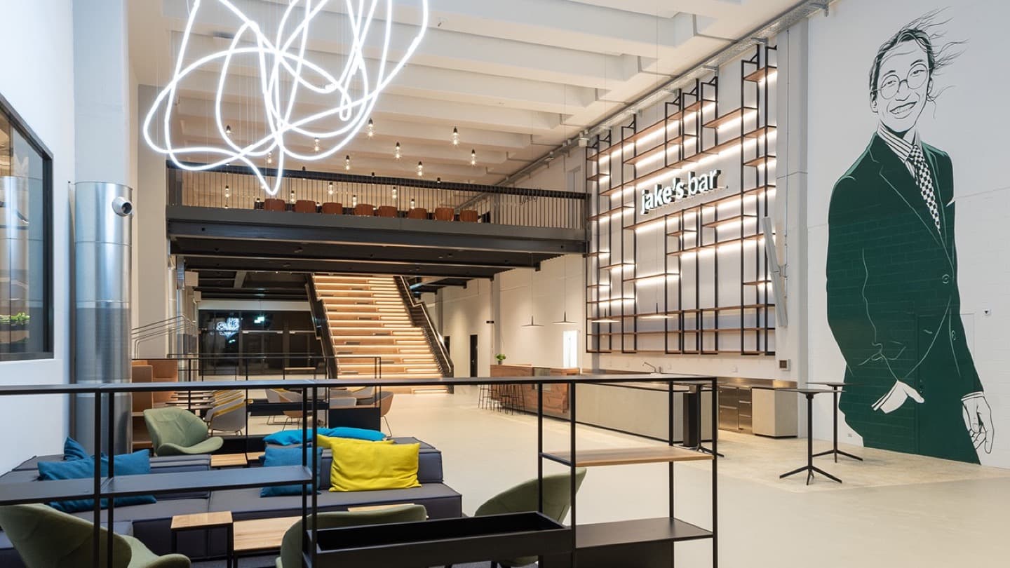 The atrium and Jake's bar at JED Events in the former NZZ printing works