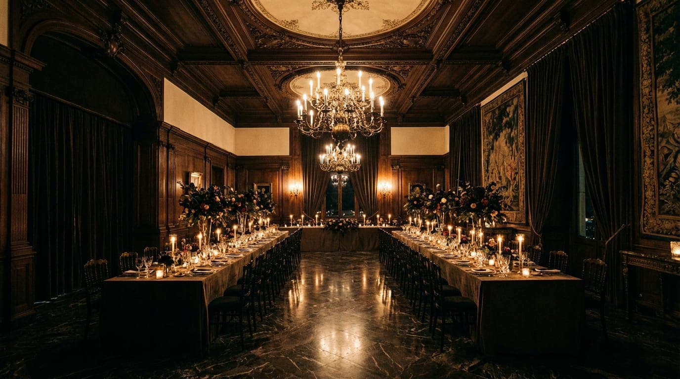 Elegant candlelit dining venue