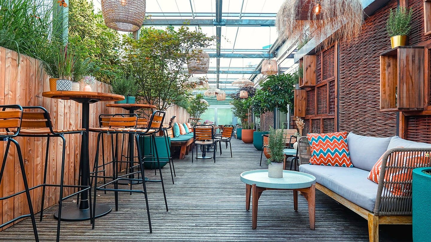 The rooftop terrace at SOHO Zürich