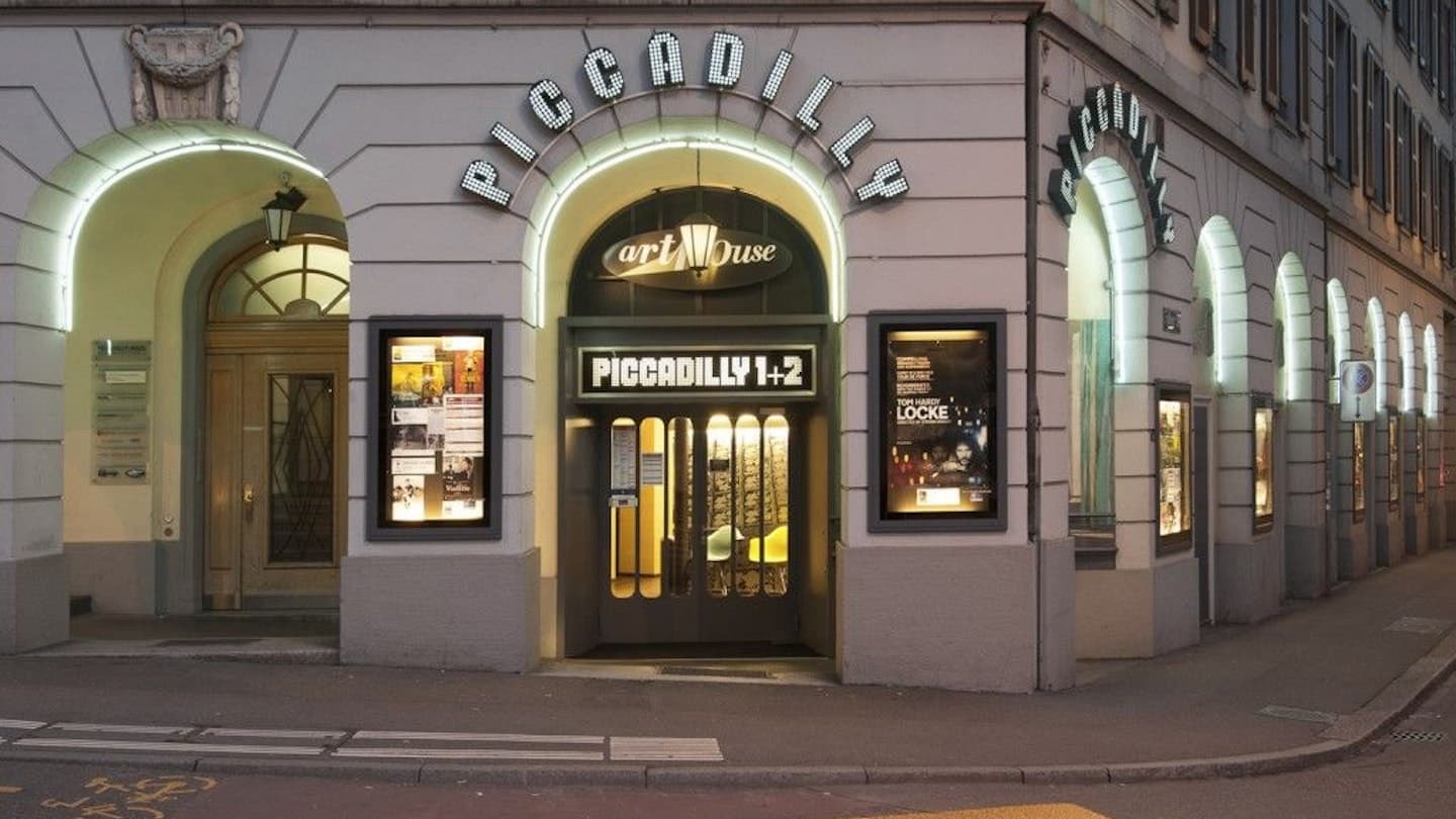 The Piccadilly corner façade with its neon lettering